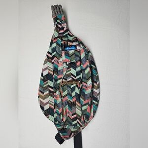 KAVU Rope Sling Bag Chevron Geometric Pattern‎ Outdoor Backpack